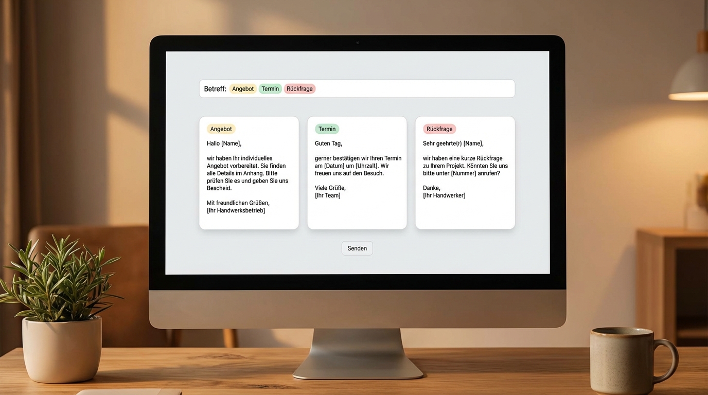 Kurze professionelle E-Mail-Textbausteine für Handwerker