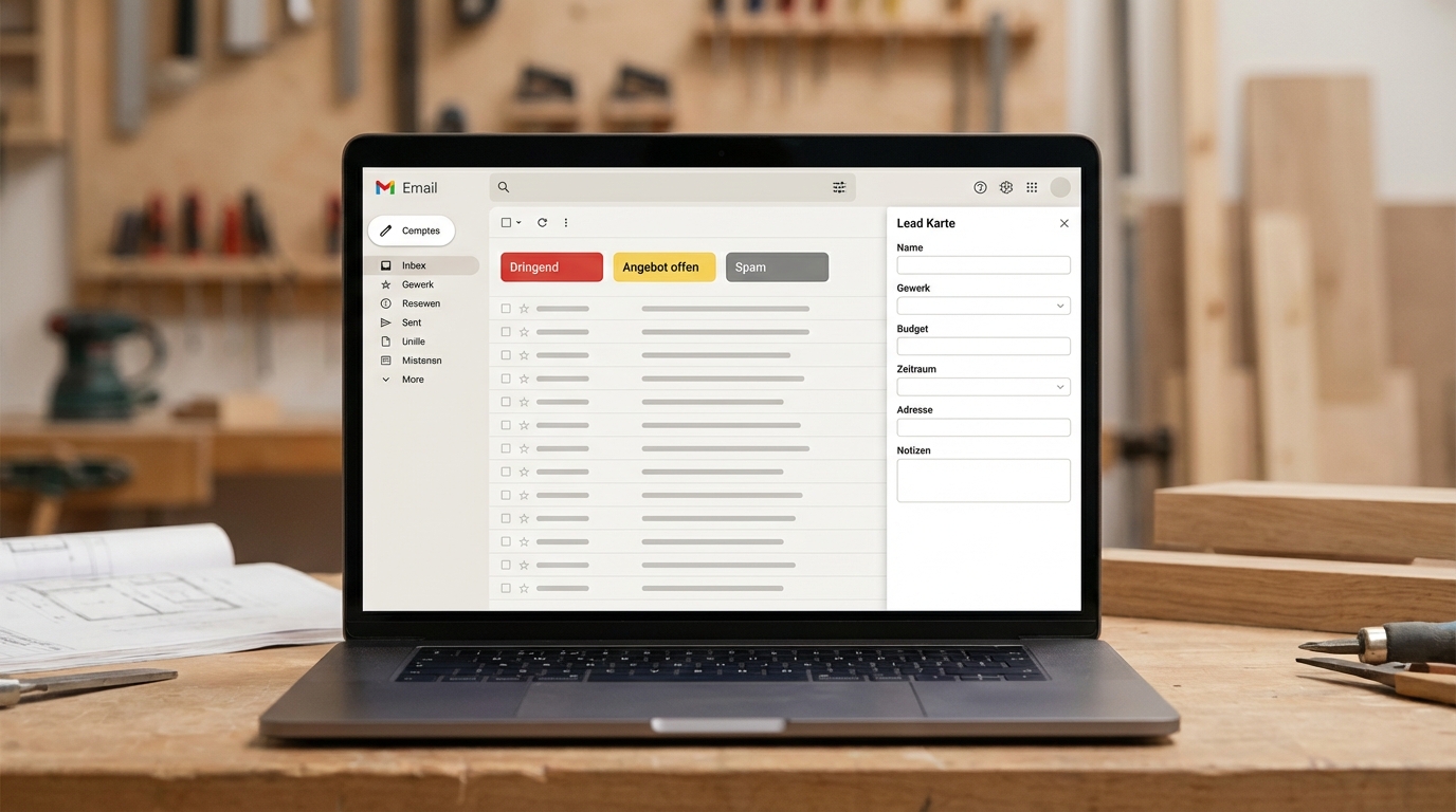 KI E Mail Sortierung und Lead Qualifizierung für Handwerksbetriebe