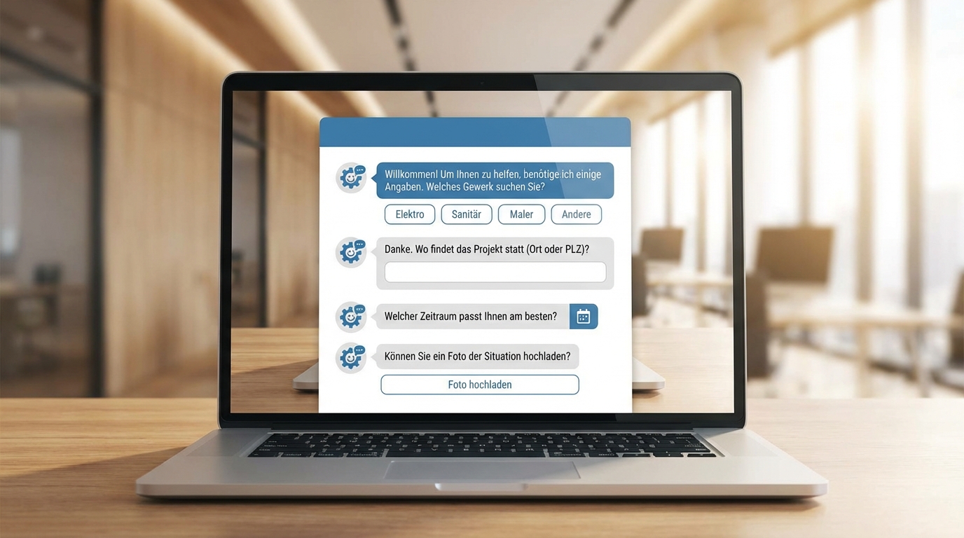 KI Chatbot für Handwerker sammelt Projektdaten und beantwortet Kundenanfragen automatisch