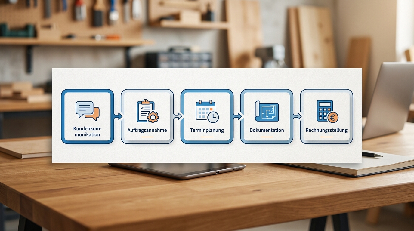 Digitalisierung im Handwerk als 5-Schritte-Plan von Kundenkommunikation bis Rechnungsstellung