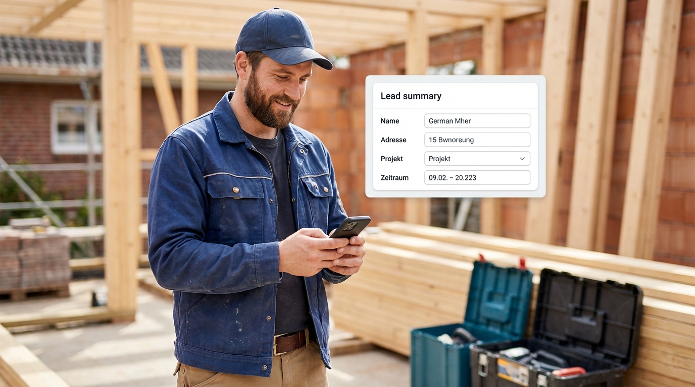 KI für Handwerker: strukturierte Anfragen und Lead-Zusammenfassung auf dem Smartphone